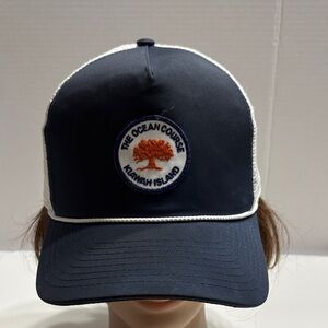 Navy Blue Trucker Hat with Patch